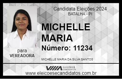 Candidato MICHELLE MARIA 2024 - BATALHA - Eleições