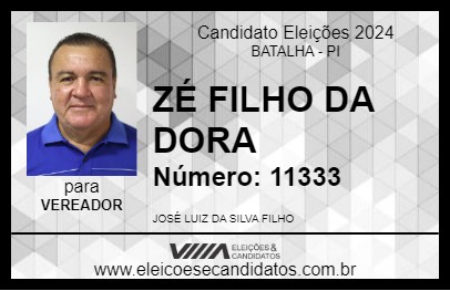 Candidato ZÉ FILHO DA DOURA 2024 - BATALHA - Eleições