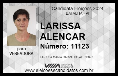 Candidato LARISSA ALENCAR 2024 - BATALHA - Eleições