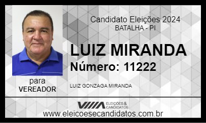 Candidato LUIZ MIRANDA 2024 - BATALHA - Eleições