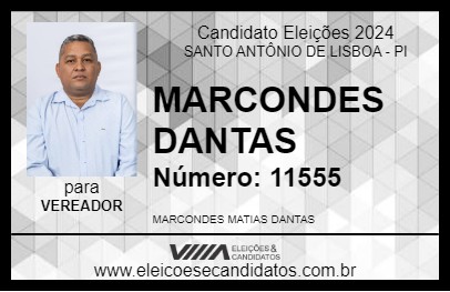 Candidato MARCONDES DANTAS 2024 - SANTO ANTÔNIO DE LISBOA - Eleições