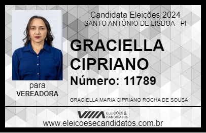 Candidato GRACIELLA CIPRIANO 2024 - SANTO ANTÔNIO DE LISBOA - Eleições