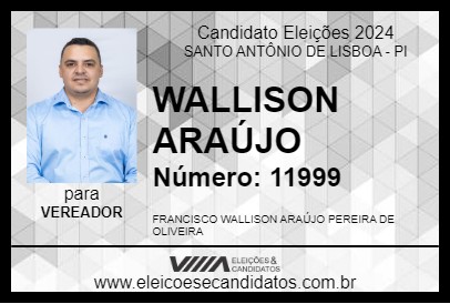 Candidato WALLISON ARAÚJO 2024 - SANTO ANTÔNIO DE LISBOA - Eleições