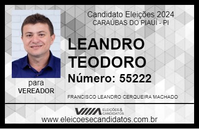 Candidato LEANDRO TEODORO 2024 - CARAÚBAS DO PIAUÍ - Eleições