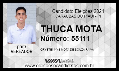 Candidato THUCA MOTA 2024 - CARAÚBAS DO PIAUÍ - Eleições