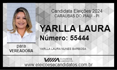 Candidato YARLLA LUARA 2024 - CARAÚBAS DO PIAUÍ - Eleições