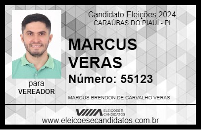 Candidato MARCUS VERAS 2024 - CARAÚBAS DO PIAUÍ - Eleições