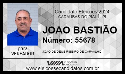 Candidato JOAO BASTIÃO 2024 - CARAÚBAS DO PIAUÍ - Eleições