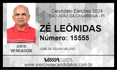 Candidato ZÉ LEÔNIDAS 2024 - SÃO JOÃO DA CANABRAVA - Eleições