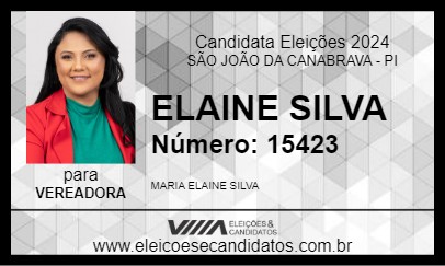 Candidato ELAINE SILVA 2024 - SÃO JOÃO DA CANABRAVA - Eleições