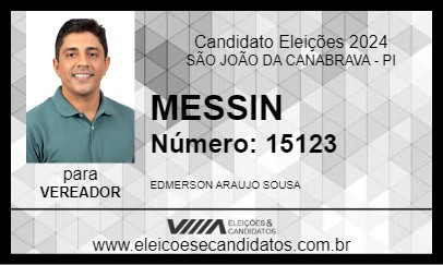 Candidato MESSIN 2024 - SÃO JOÃO DA CANABRAVA - Eleições