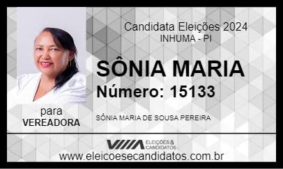 Candidato SÔNIA MARIA 2024 - INHUMA - Eleições