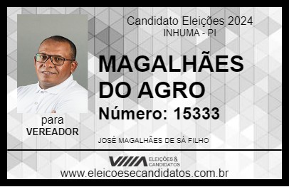 Candidato MAGALHÃES DO AGRO 2024 - INHUMA - Eleições