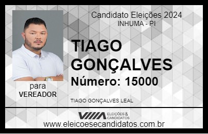 Candidato TIAGO GONÇALVES 2024 - INHUMA - Eleições