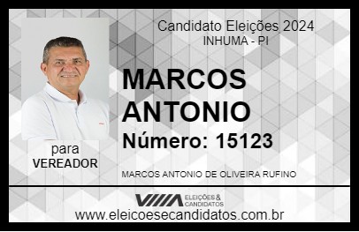 Candidato MARCOS ANTONIO 2024 - INHUMA - Eleições