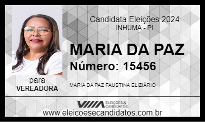 Candidato MARIA DA PAZ 2024 - INHUMA - Eleições