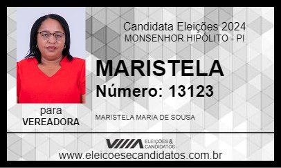 Candidato MARISTELA 2024 - MONSENHOR HIPÓLITO - Eleições