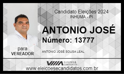 Candidato ANTONIO JOSÉ 2024 - INHUMA - Eleições