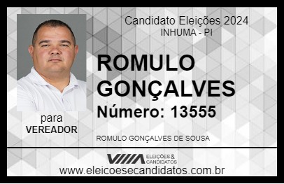 Candidato ROMULO GONÇALVES 2024 - INHUMA - Eleições