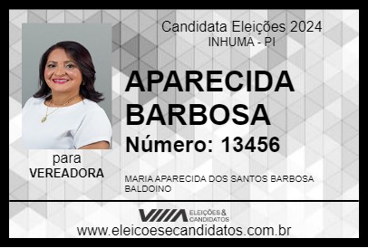 Candidato APARECIDA BARBOSA 2024 - INHUMA - Eleições