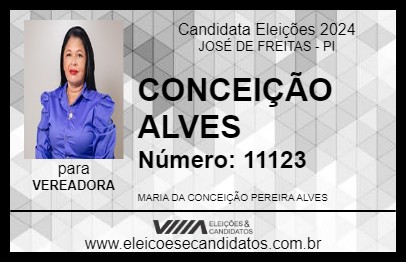 Candidato CONCEIÇÃO ALVES 2024 - JOSÉ DE FREITAS - Eleições