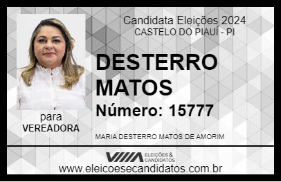 Candidato DESTERRO MATOS 2024 - CASTELO DO PIAUÍ - Eleições