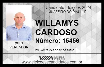 Candidato WILLAMYS CARDOSO  2024 - JUAZEIRO DO PIAUÍ - Eleições