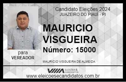 Candidato MAURICIO VISGUEIRA  2024 - JUAZEIRO DO PIAUÍ - Eleições