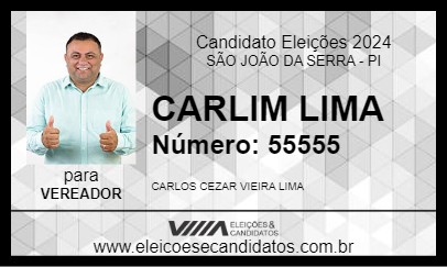 Candidato CARLIM LIMA 2024 - SÃO JOÃO DA SERRA - Eleições