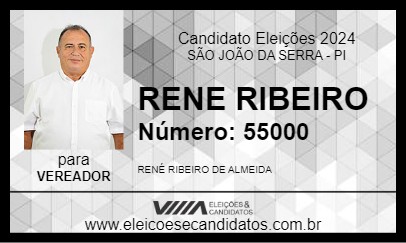 Candidato RENE RIBEIRO 2024 - SÃO JOÃO DA SERRA - Eleições