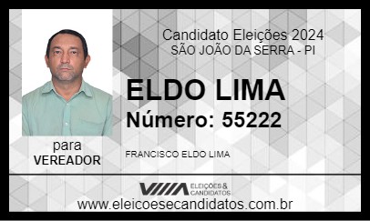 Candidato ELDO LIMA 2024 - SÃO JOÃO DA SERRA - Eleições