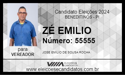 Candidato ZÉ EMILIO 2024 - BENEDITINOS - Eleições