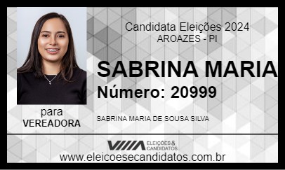 Candidato SABRINA MARIA 2024 - AROAZES - Eleições