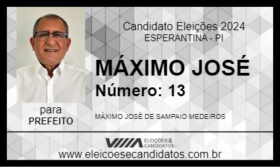 Candidato MÁXIMO JOSÉ 2024 - ESPERANTINA - Eleições