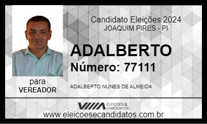 Candidato ADALBERTO 2024 - JOAQUIM PIRES - Eleições