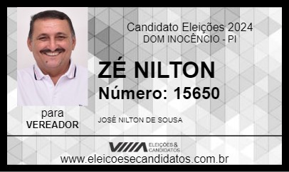 Candidato ZÉ NILTON 2024 - DOM INOCÊNCIO - Eleições