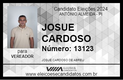 Candidato JOSUE CARDOSO 2024 - ANTÔNIO ALMEIDA - Eleições