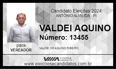 Candidato VALDEI AQUINO 2024 - ANTÔNIO ALMEIDA - Eleições