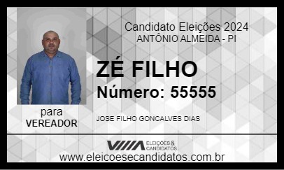 Candidato ZÉ FILHO 2024 - ANTÔNIO ALMEIDA - Eleições