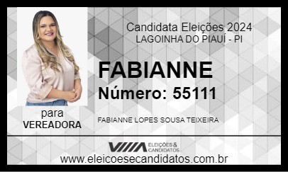 Candidato FABIANNE 2024 - LAGOINHA DO PIAUÍ - Eleições