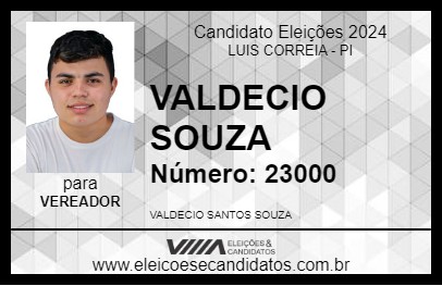 Candidato VALDECIO SOUZA 2024 - LUIS CORREIA - Eleições