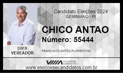 Candidato CHICO ANTAO 2024 - GEMINIANO - Eleições