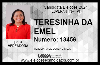 Candidato TERESINHA DA EMEL 2024 - ESPERANTINA - Eleições