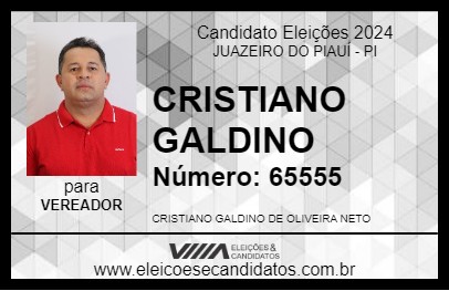 Candidato CRISTIANO GALDINO 2024 - JUAZEIRO DO PIAUÍ - Eleições