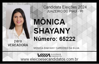 Candidato MÔNICA SHAYANY 2024 - JUAZEIRO DO PIAUÍ - Eleições