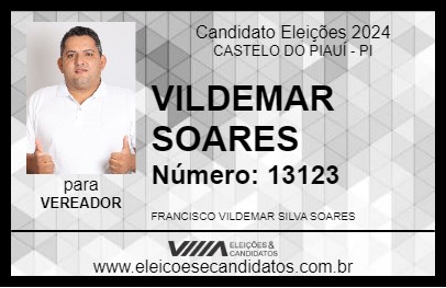 Candidato VILDEMAR SOARES 2024 - CASTELO DO PIAUÍ - Eleições