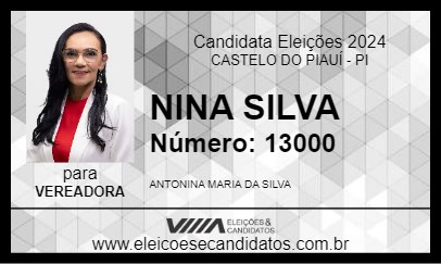 Candidato NINA SILVA 2024 - CASTELO DO PIAUÍ - Eleições