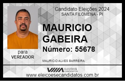 Candidato MAURICIO GABEIRA 2024 - SANTA FILOMENA - Eleições