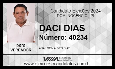 Candidato DACI DIAS 2024 - DOM INOCÊNCIO - Eleições