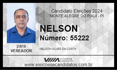 Candidato NELSON 2024 - MONTE ALEGRE DO PIAUÍ - Eleições